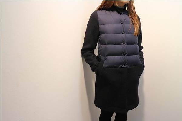 【専用】MUVEIL FOXファー付エレガンスロングダウンコート SWINGLE スウィングル コート38 メルトンダウン　ネイビー WORK ジャケット・アウター