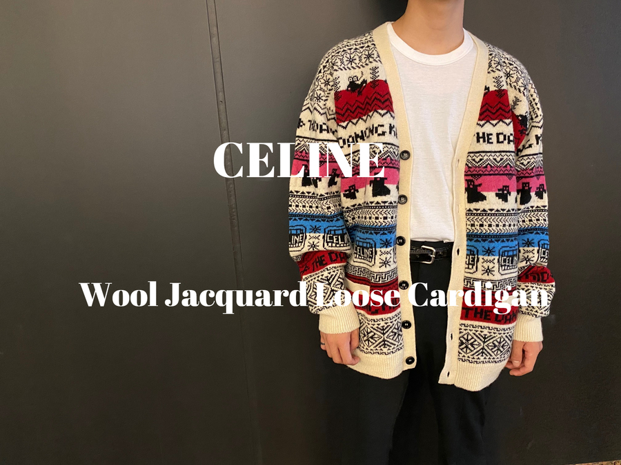 買取イベント対象ブランドCELINEの21SS Wool Jacquard Loose Cardiganが入荷致しました。：画像1