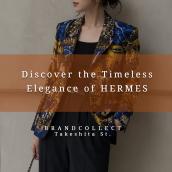 【HERMES スカーフ柄ジャケット新入荷】ネイビーカラーが映えるエレガントな一着をブランドコレクト原宿竹下通り店でご紹介！：画像1