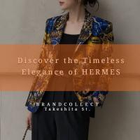 【HERMES スカーフ柄ジャケット新入荷】ネイビーカラーが映えるエレガントな一着をブランドコレクト原宿竹下通り店でご紹介！
