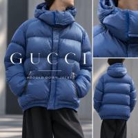 【ブラコレ原宿竹下通り店/新入荷】GUCCI（グッチ）ブルーのフード付ダウンジャケットをご紹介！原宿・表参道エリア