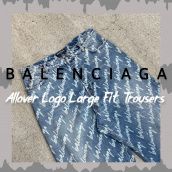 【ブラコレ原宿店】買取30％UP対象ブランド。買取強化中のBALENCIAGAから、人気のAllover Logo Large Fit Trousersをご紹介。：画像1