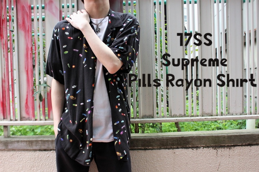 mサイズ　supreme pills rayon shirt Black