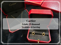 【買取入荷情報】Cartier / カルティエ より、華やかな雰囲気溢れるトリニティ1Pダイヤモンドのネックレスとピアスが当店に買取入荷致しました。