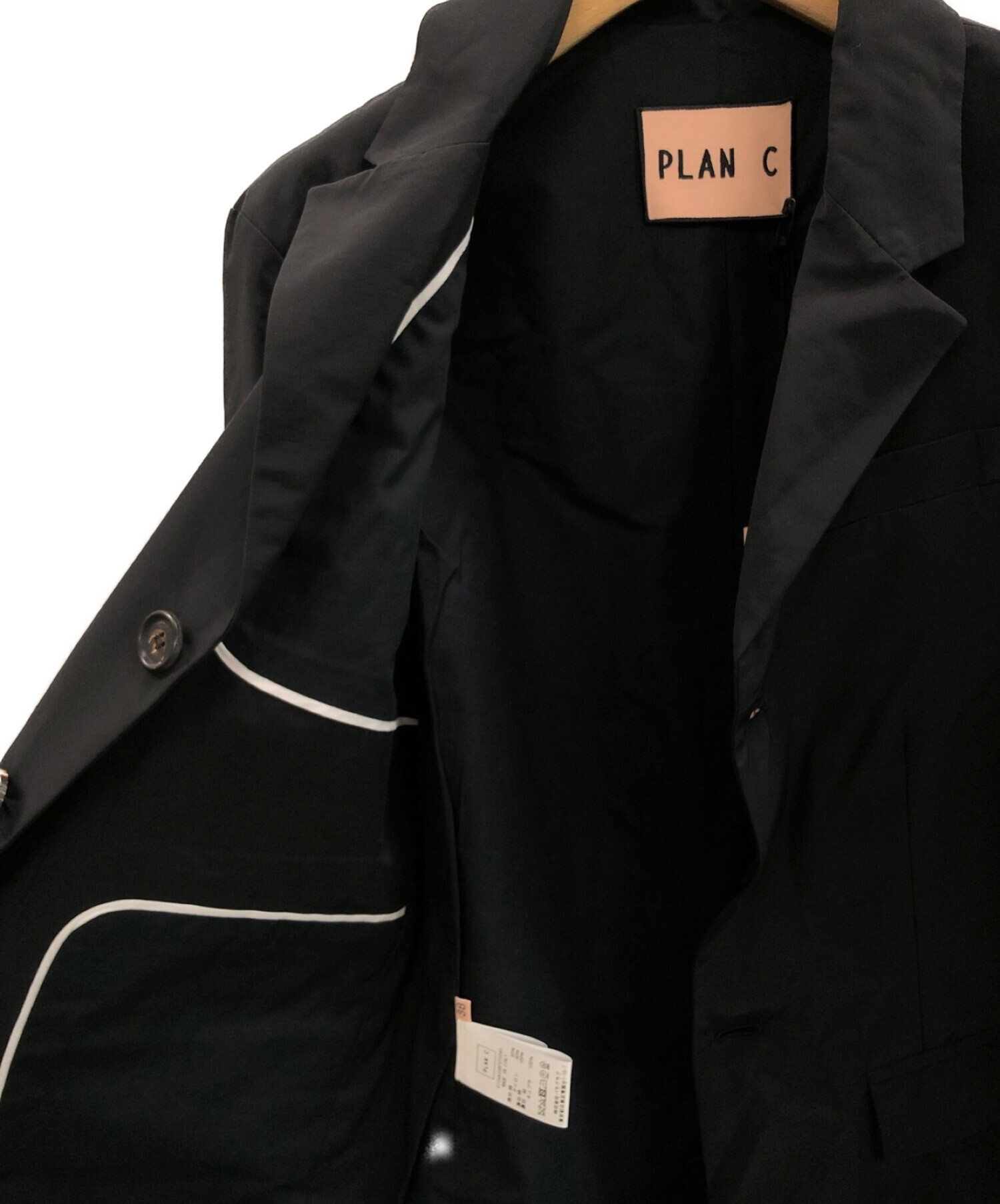 PLAN C (プランシー) テーラードジャケット ブラック サイズ:38 