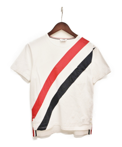 Thom Browne トムブラウン トリコロールカラーtシャツ ホワイト ブランド古着の通販サイト ブランドコレクト