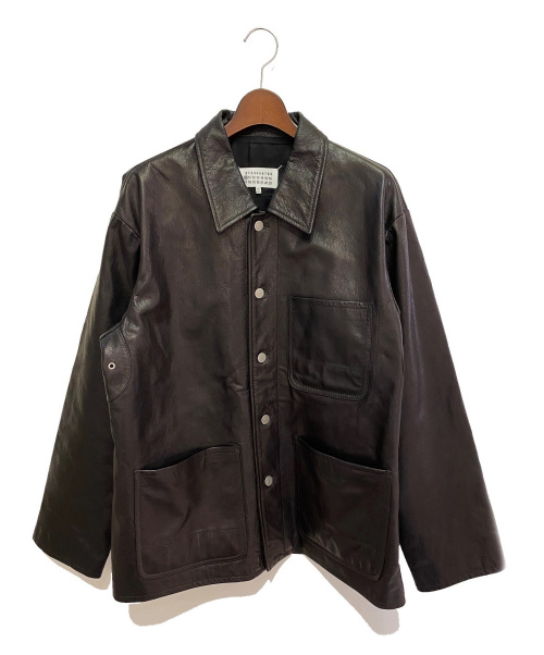 Maison Margiela (メゾンマルジェラ) オーバーサイズレザージャケット ブラック サイズ:44｜ブランド古着の通販サイト
