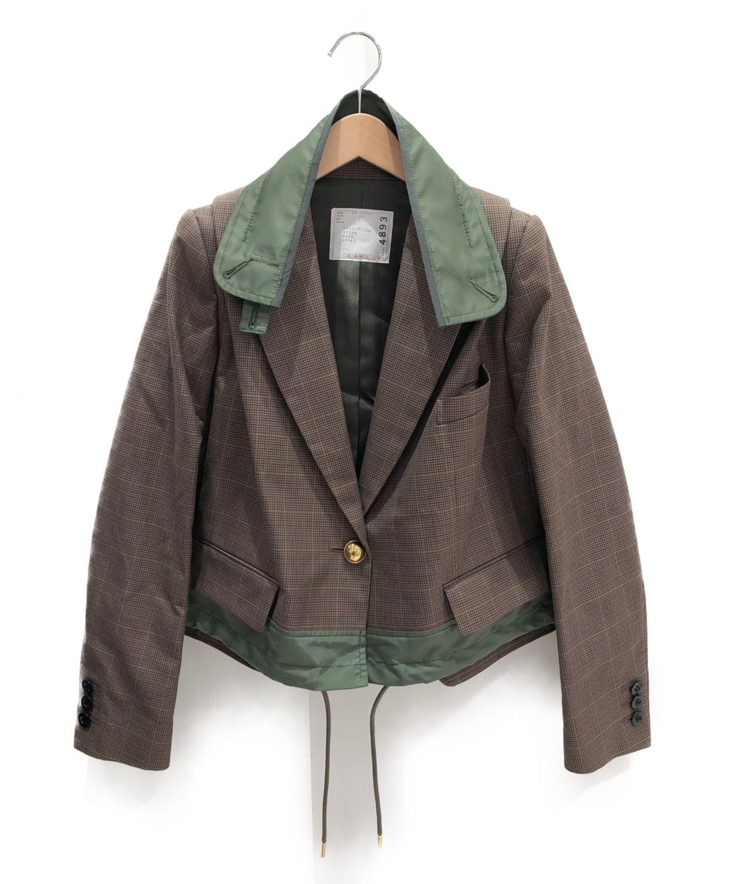 sacai (サカイ) 20SS グレンチェックジャケット ブラウン×グリーン サイズ:1｜ブランド古着の通販サイト【ブランドコレクト】