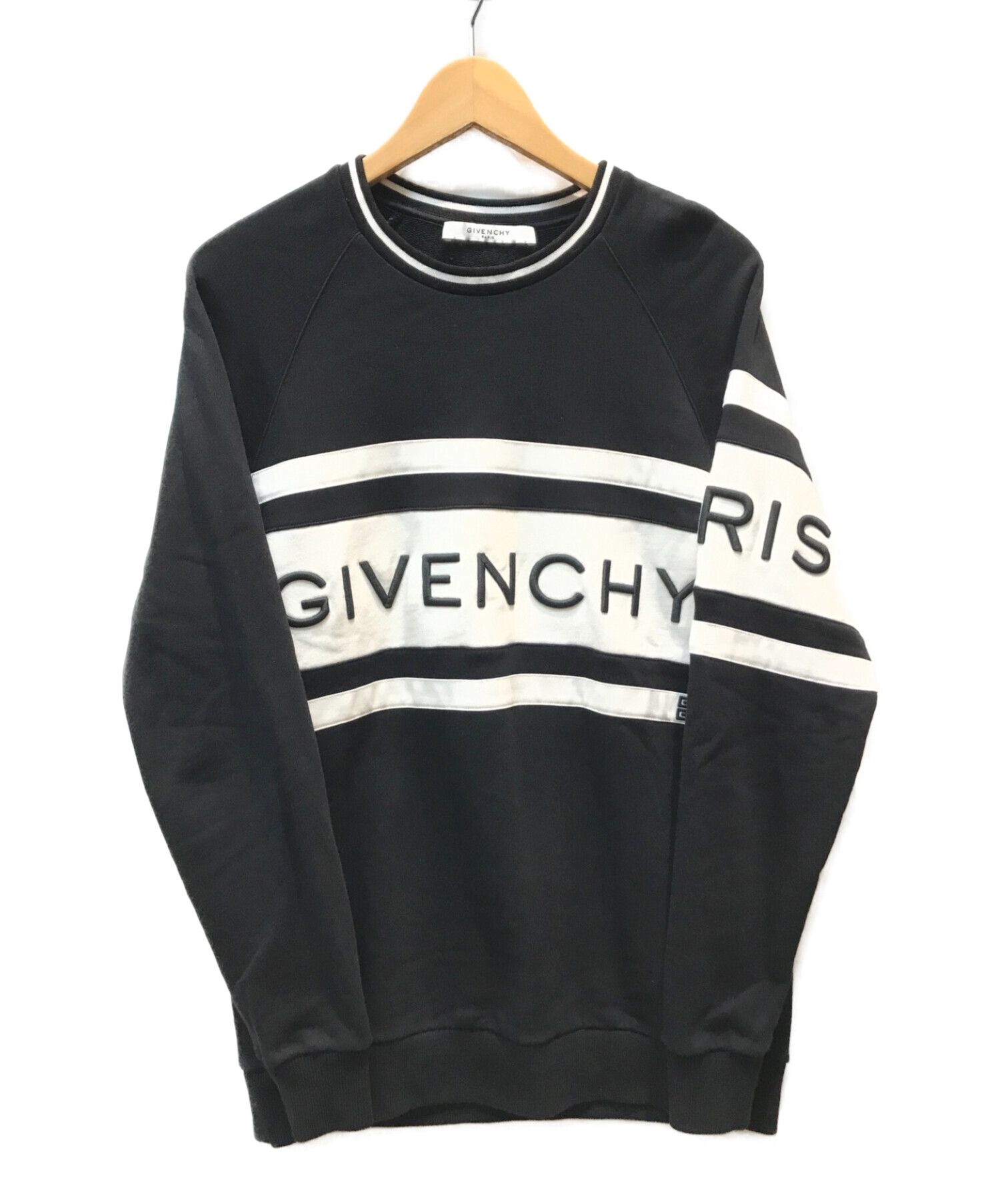 GIVENCHY ボーダー モノクロ ロゴ トレーナー スウェット パーカー