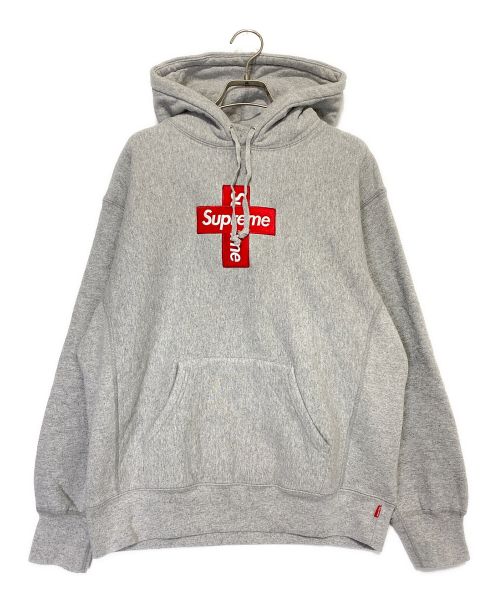 SUPREME (シュプリーム) Cross Box Logo Hooded Sweatshirt グレー サイズ:S｜ブランド古着の通販