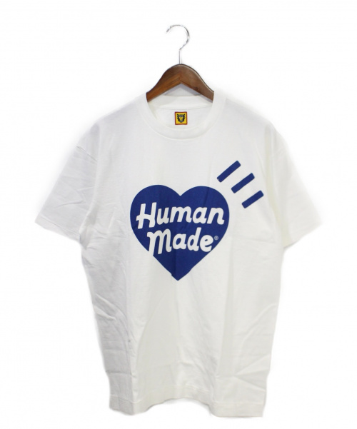 HUMAN MADE (ヒューマンメイド) HM HEART LOGO T-SHIRT ホワイト×ブルー  サイズ:Ｌ｜ブランド古着の通販サイト【ブランドコレクト】