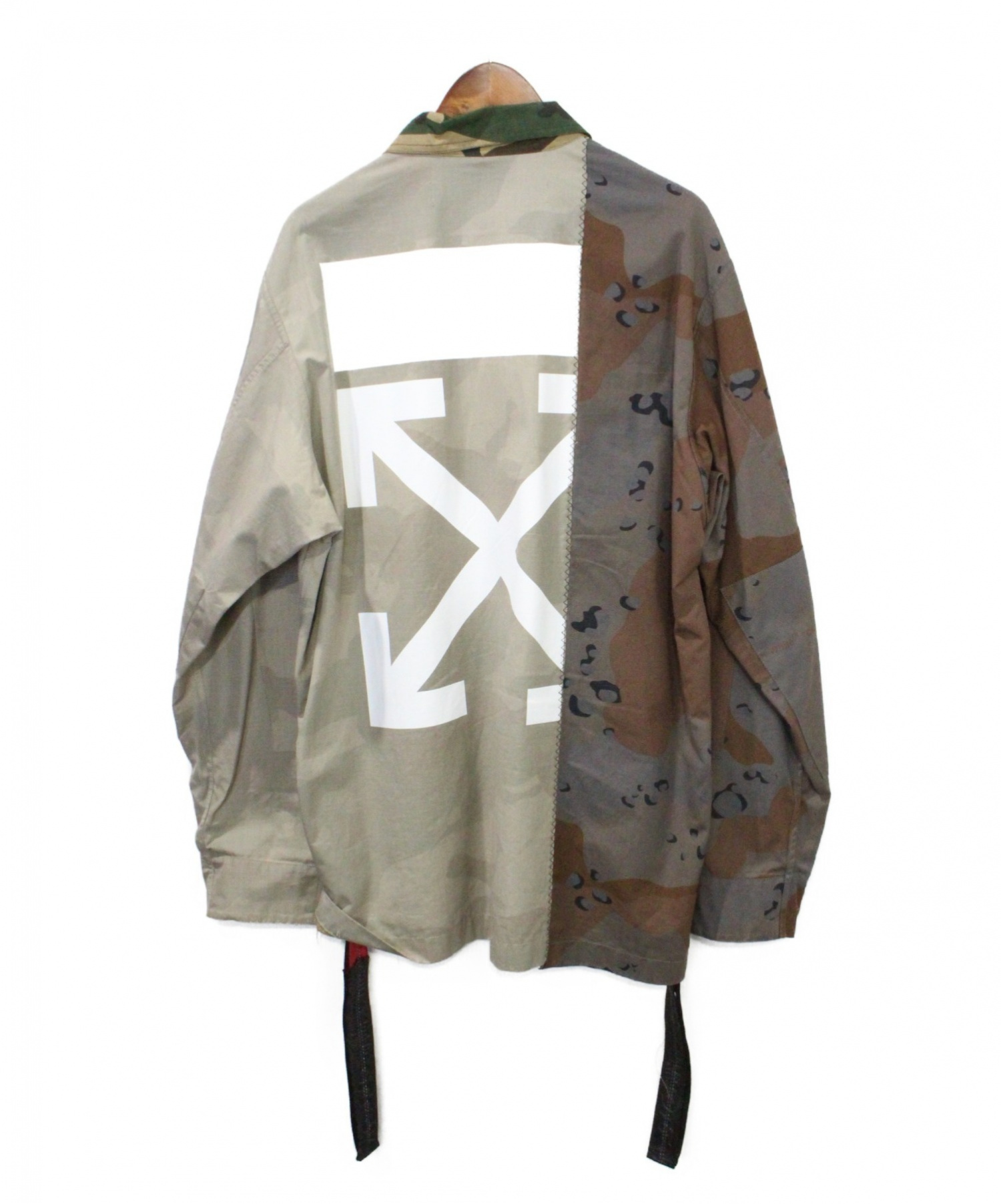 OFFWHITE (オフホワイト) Arrows Print Camouflage Jacket カーキ サイズ:L｜ブランド古着の通販サイト