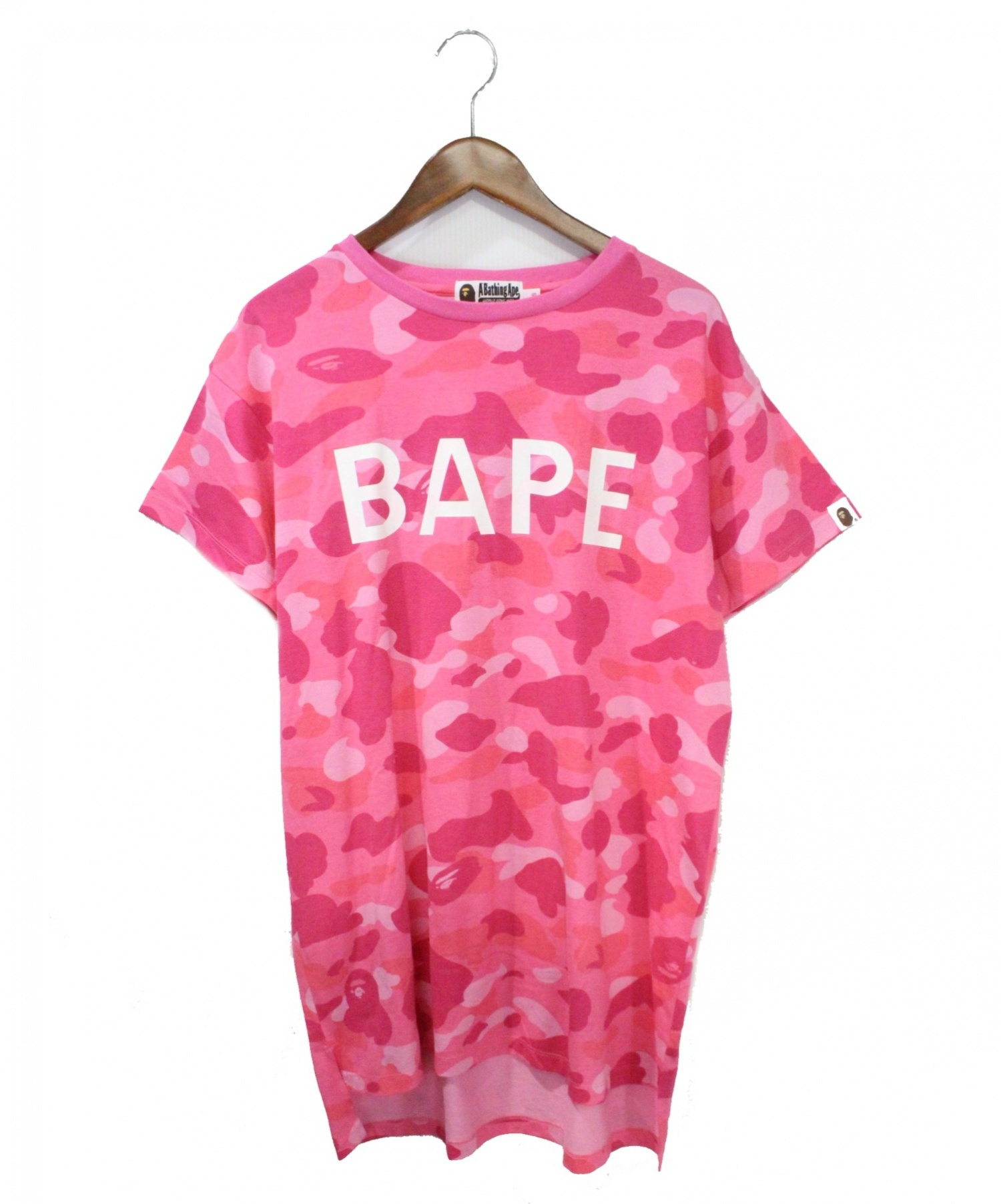A BATHING APE (アベイシングエイプ) カモフラージュロングTシャツ ピンク サイズ:S｜ブランド古着の通販サイト【ブランドコレクト】