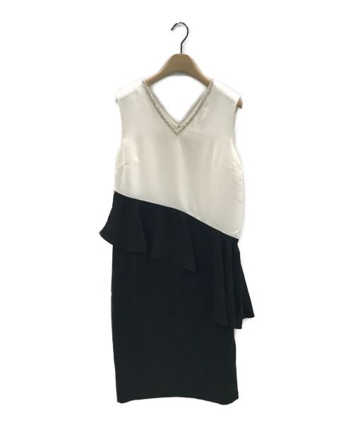 GRACE CONTINENTAL (グレースコンチネンタル) バイカラーペプラムドレス ホワイト サイズ:36｜ブランド古着の通販サイト