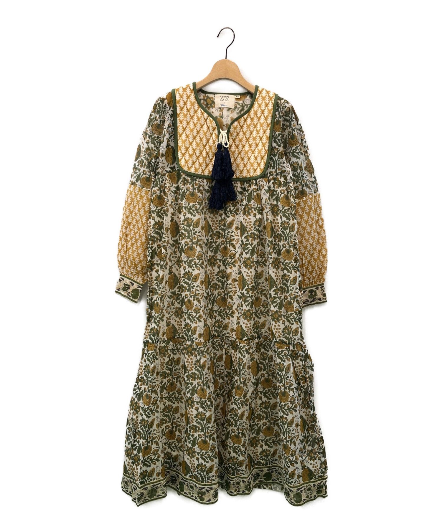 SZ Blockprints (エスゼットブロックプリント) Silk Jodhpur Dress ベージュ サイズ:-｜ブランド古着の通販