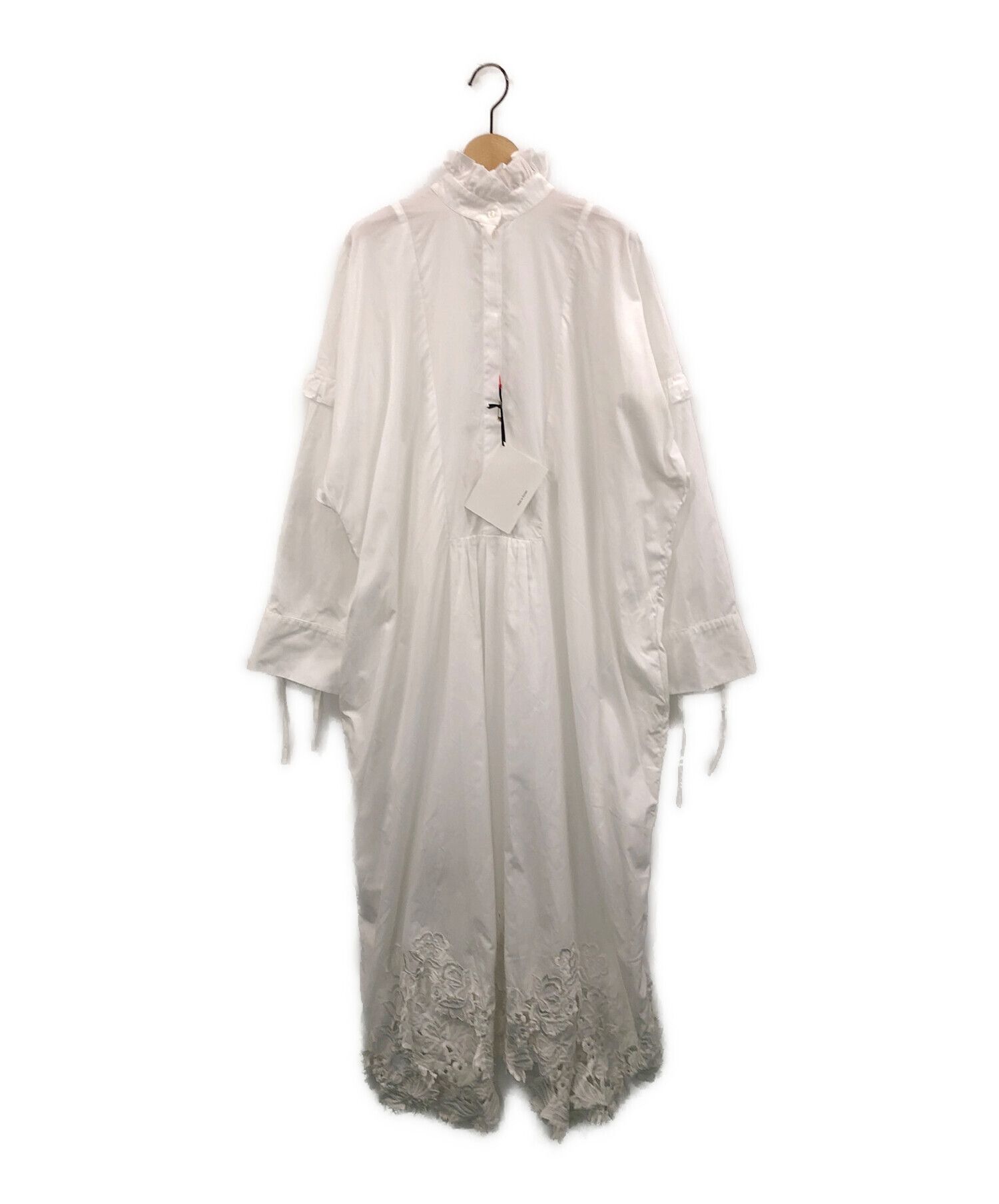 CECILIE BAHNSEN (セシリー バンセン) フリルネックドレス ホワイト サイズ:UK6｜ブランド古着の通販サイト【ブランドコレクト】