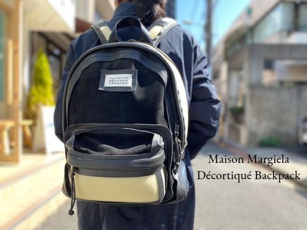新着入荷】Maison MargielaのDécortiqué レザー×PVCバックパックが入荷
