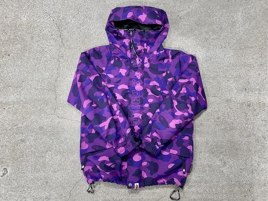 A BATHING APE Reversible Down Jacket Purple Camo Size L ア