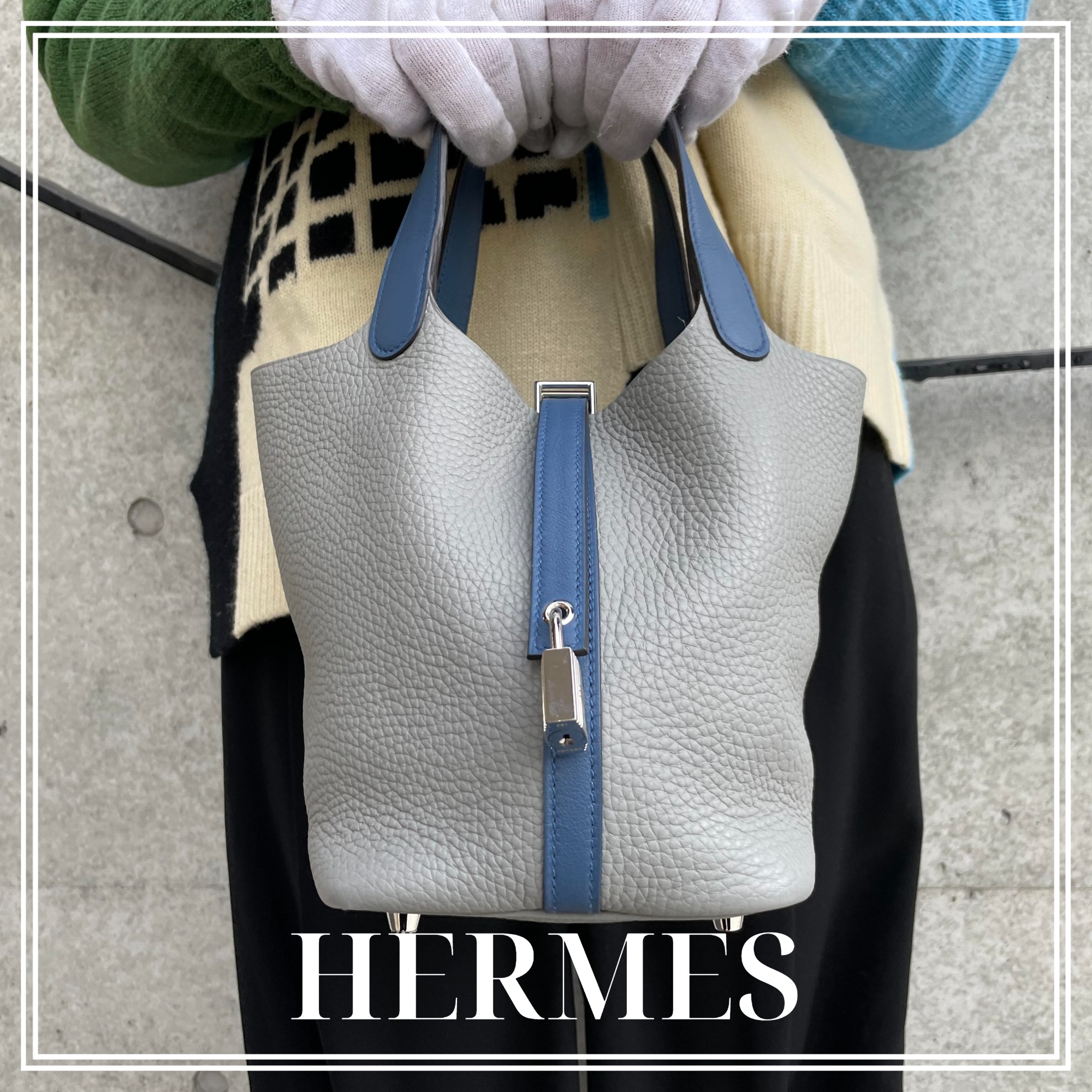 高価買取】表参道でHERMES/エルメスを売るならブランドコレクトにお任せ下さい。バイカラーが魅力的な普段使いに重宝するピコタンロックPM買取入荷致しました。  ブランドコレクト表参道1号店｜【ブランドコレクト】ブランド古着などブランド品の買取