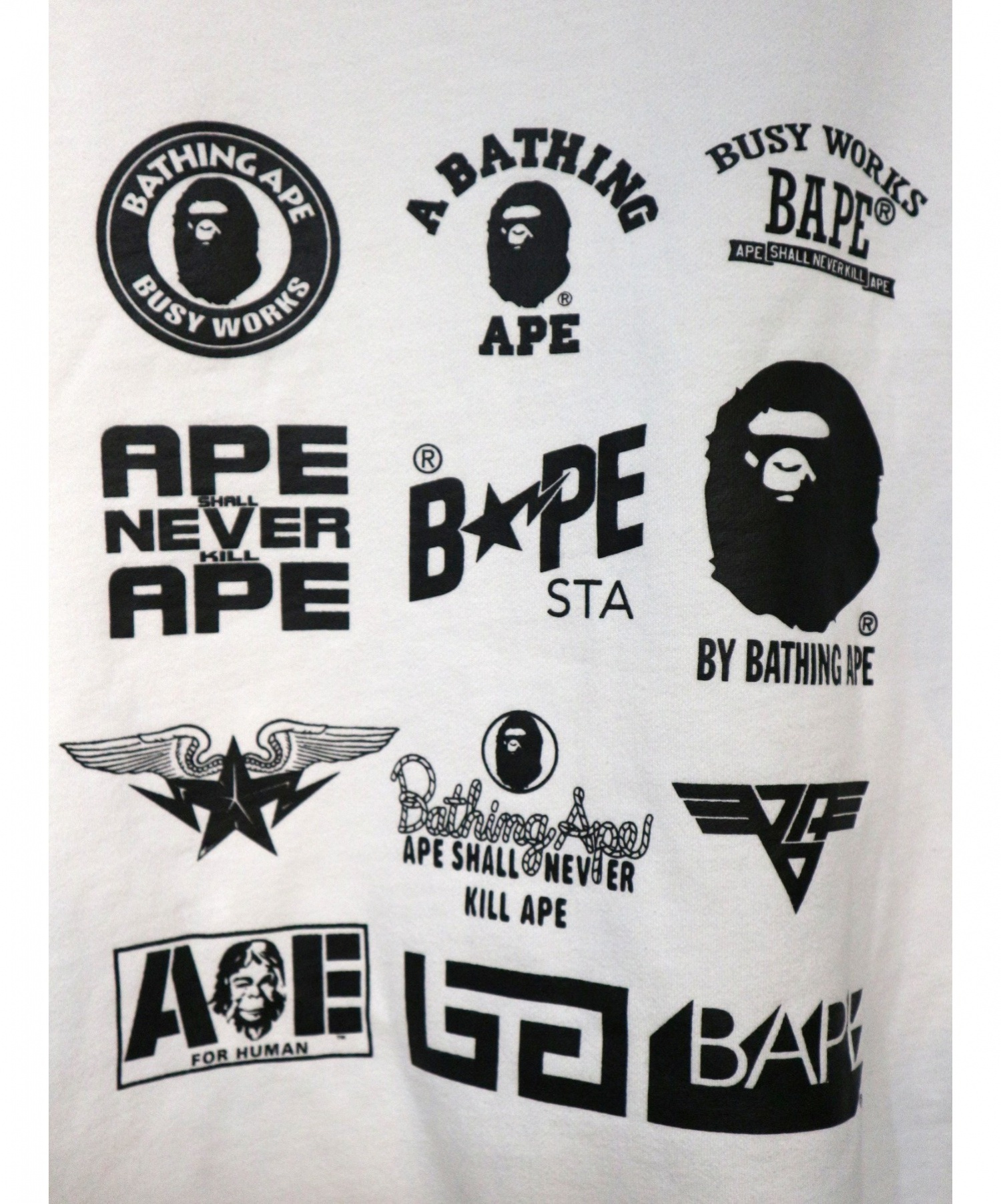 A Bathing Ape アベイシングエイプ 歴代ロゴクラッシクスウェット ホワイト サイズ Xxl ブランド古着の通販サイト ブランドコレクト