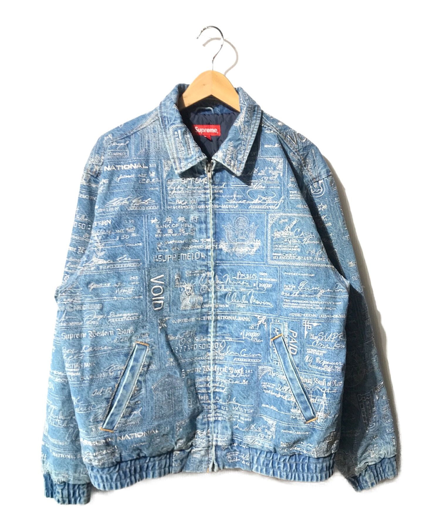 Supreme (シュプリーム) Checks Embroidered Denim Jacket インディゴ  サイズ:L｜ブランド古着の通販サイト【ブランドコレクト】