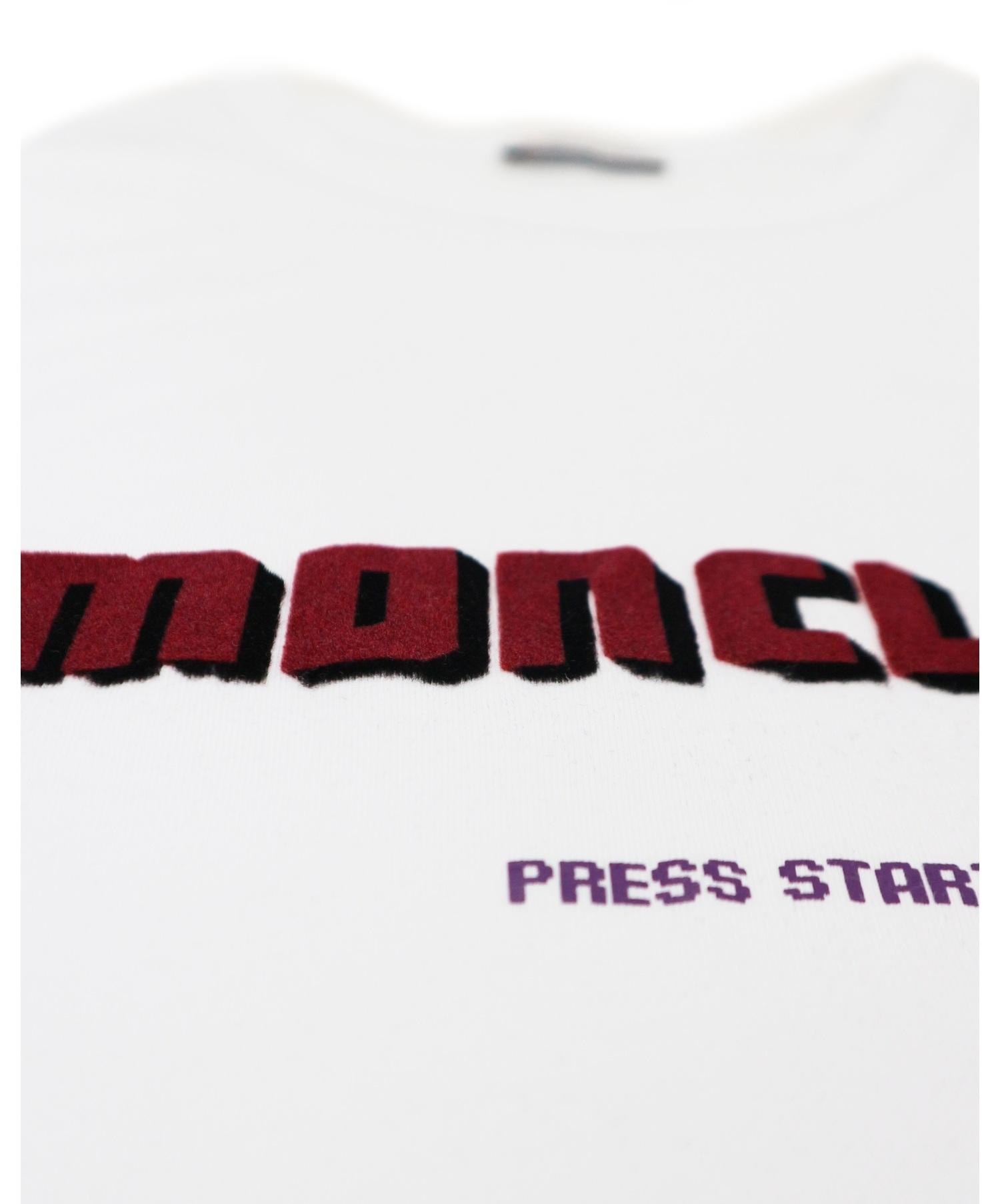 MONCLER (モンクレール) ロゴプリントTシャツ ホワイト×ボルドー 