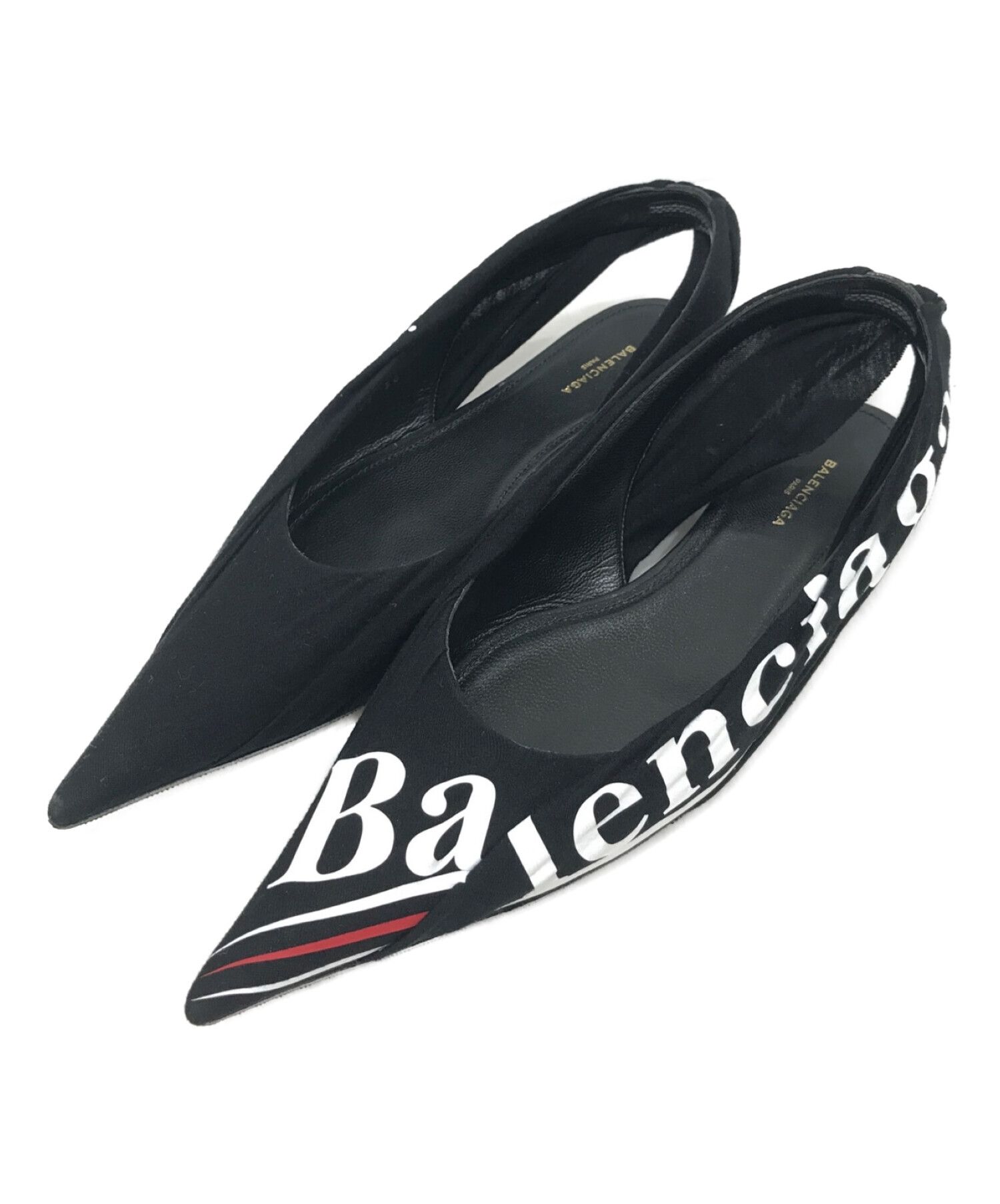 BALENCIAGA イタリア製 ポインテッドトゥ レザーパンプス 36 - www