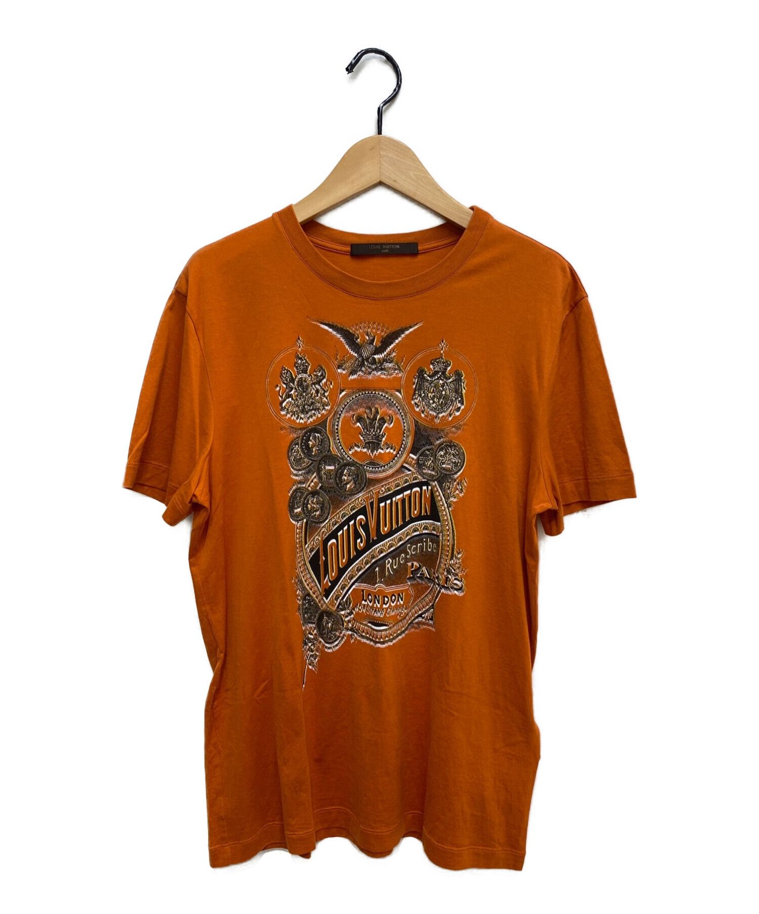 LOUIS VUITTON (ルイ ヴィトン) プリントTシャツ オレンジ サイズ:XS 