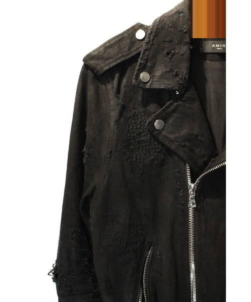 AMIRI (アミリ) クラッシュデニムライダースジャケット ブラック サイズ:S