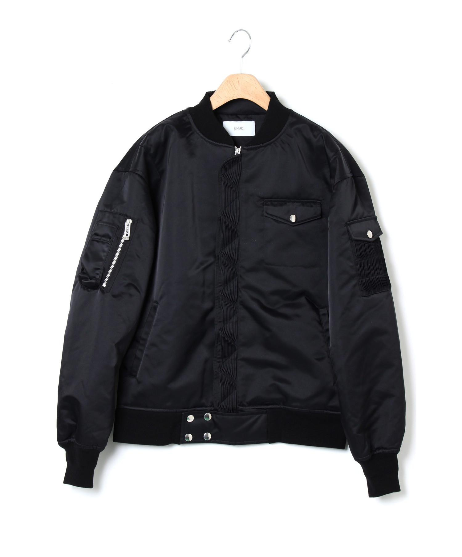 UN3D. (アンスリード) オリガミプリーツMA-1ジャケット ブラック サイズ:46｜ブランド古着の通販サイト【ブランドコレクト】