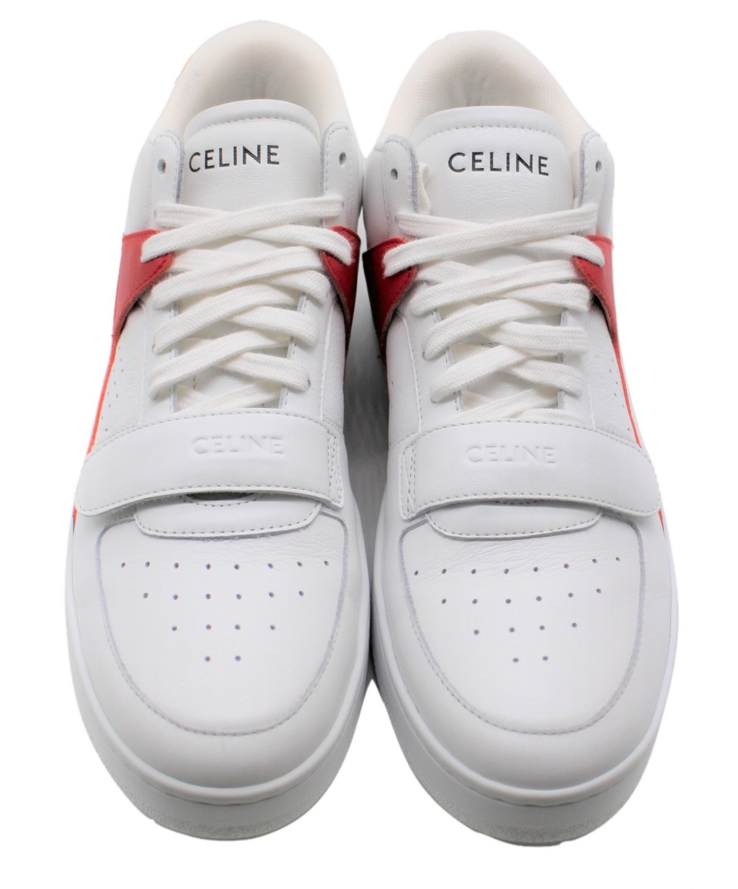 CELINE (セリーヌ) 21SS CT-02 ミッドスニーカー ホワイト×レッド 