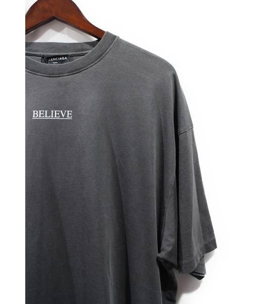 BALENCIAGA (バレンシアガ) BELIEVE Tシャツ グレー サイズ:38 未使用 