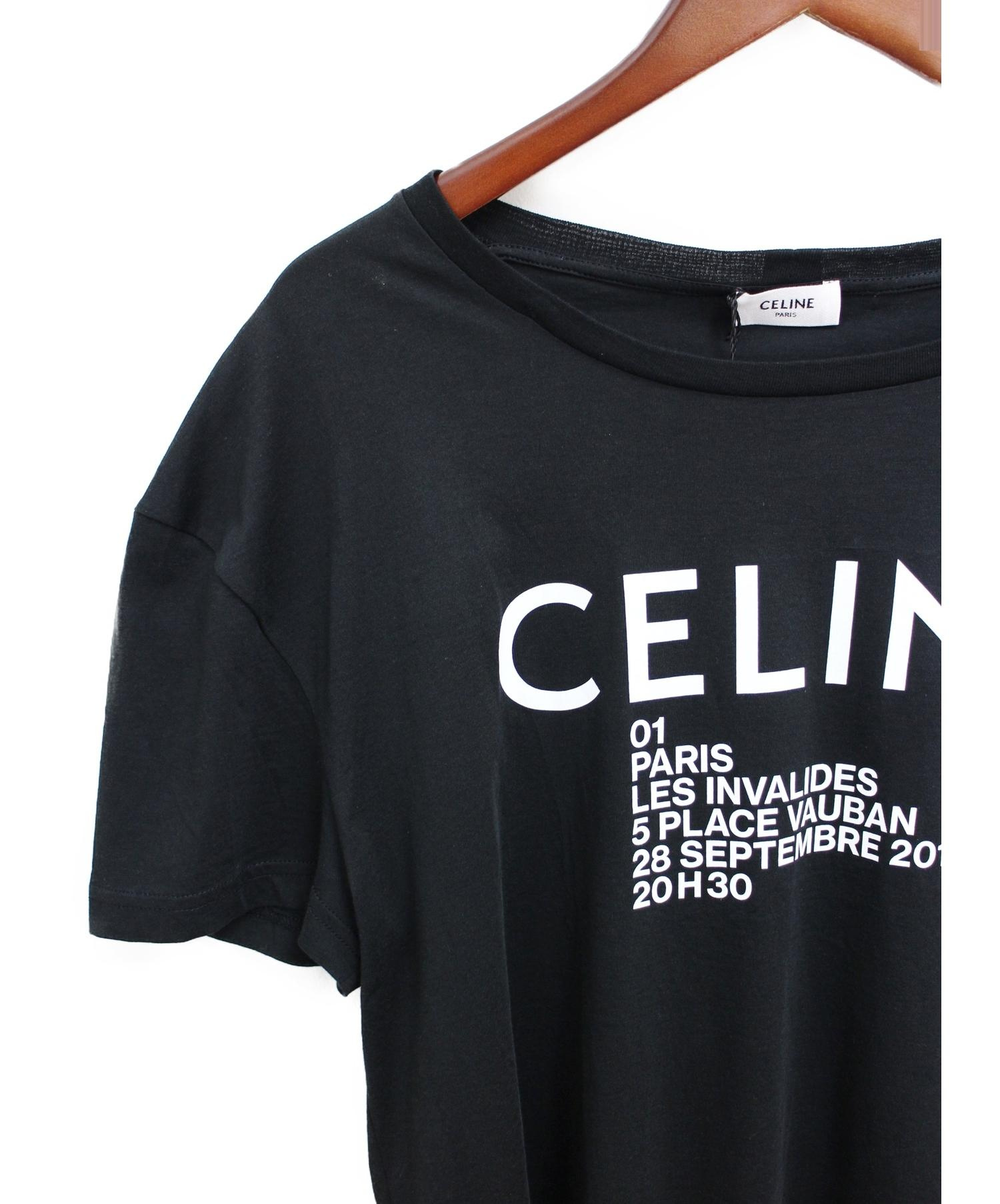 新商品 CELINE ロゴ Tシャツ 黒 サイズＬ millenniumkosovo.org