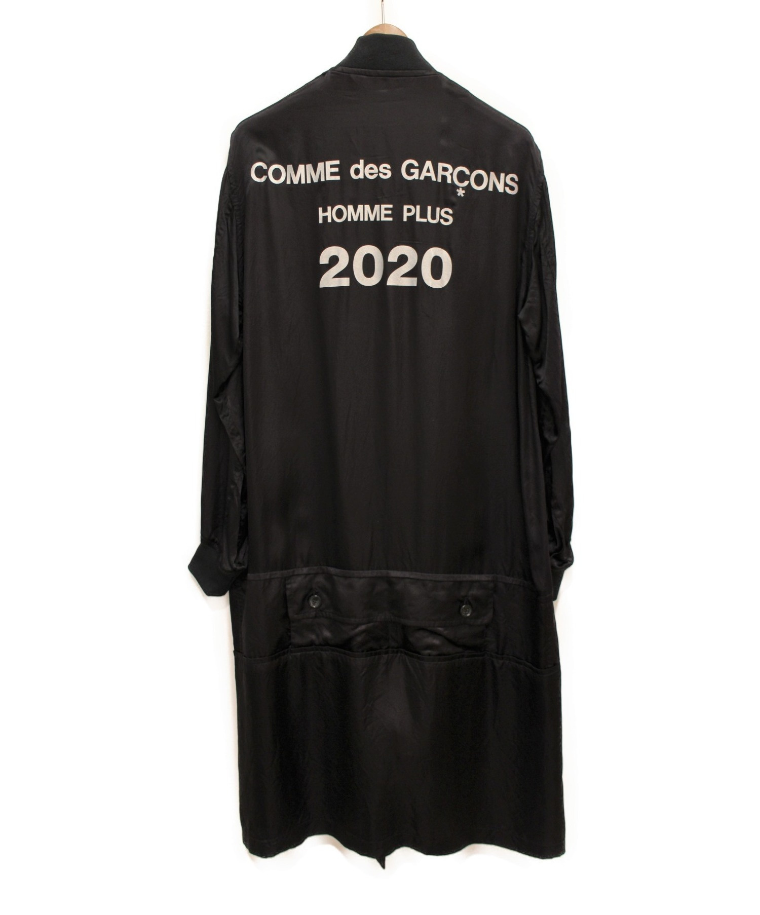 COMME des GARCONS HOMME PLUS (コムデギャルソンオムプリュス) 20SS キュプラサテンスタッフコート ブラック サイズ:S