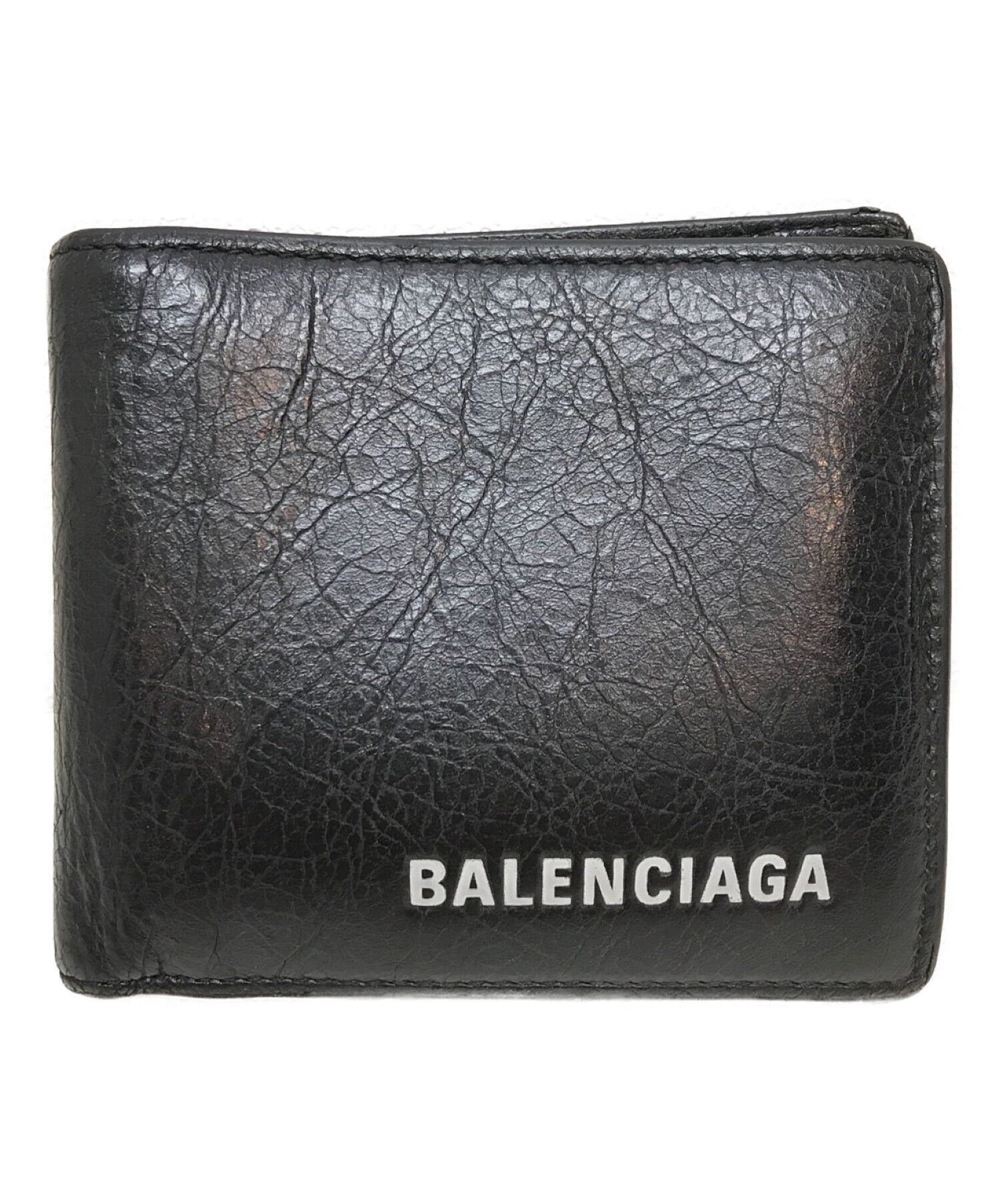 人気が高い BALENCIAGA バレンシアガ black ブラック 二つ折り財布