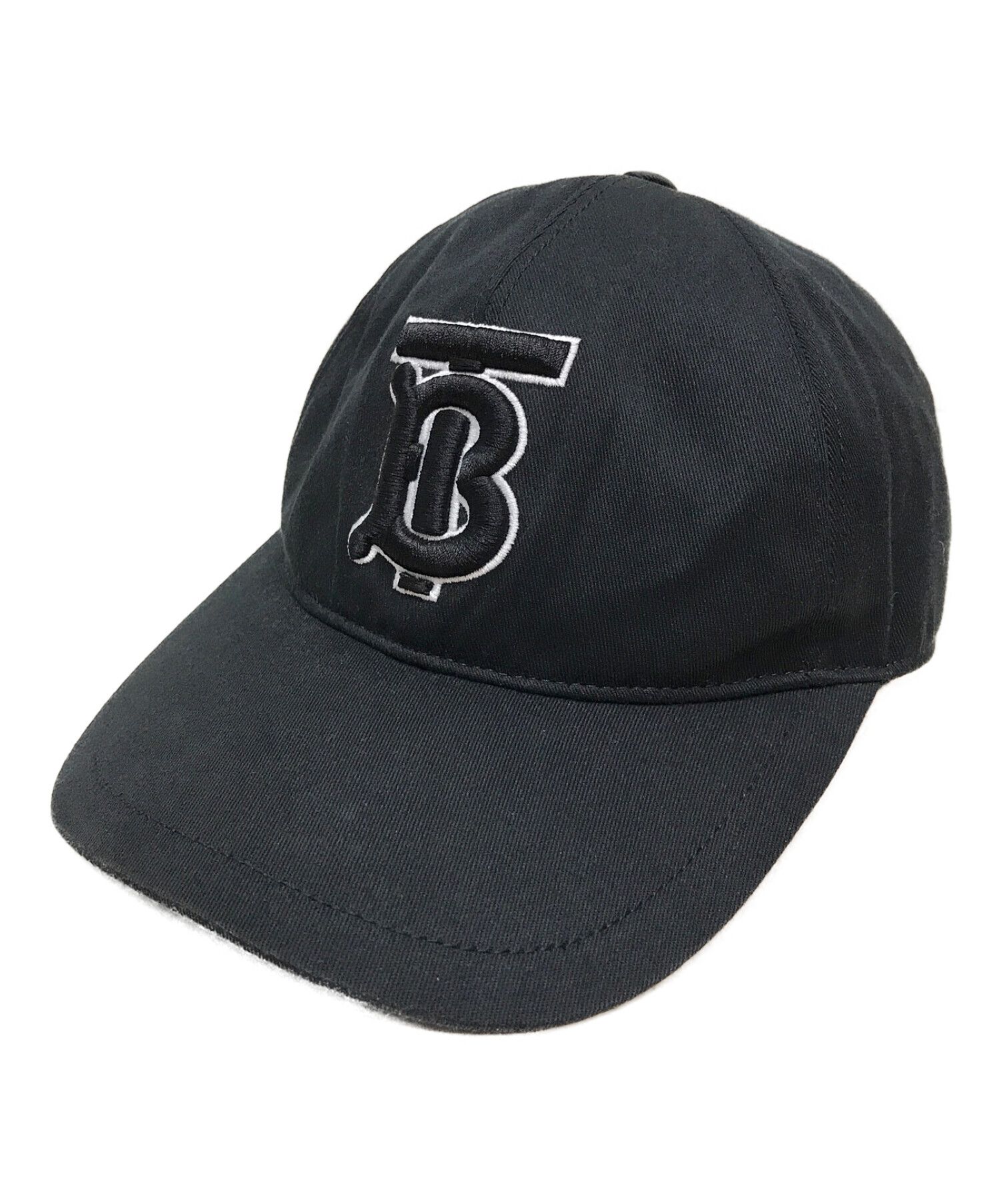 BURBERRY (バーバリー) BT刺繍 ベースボールキャップ ブラック