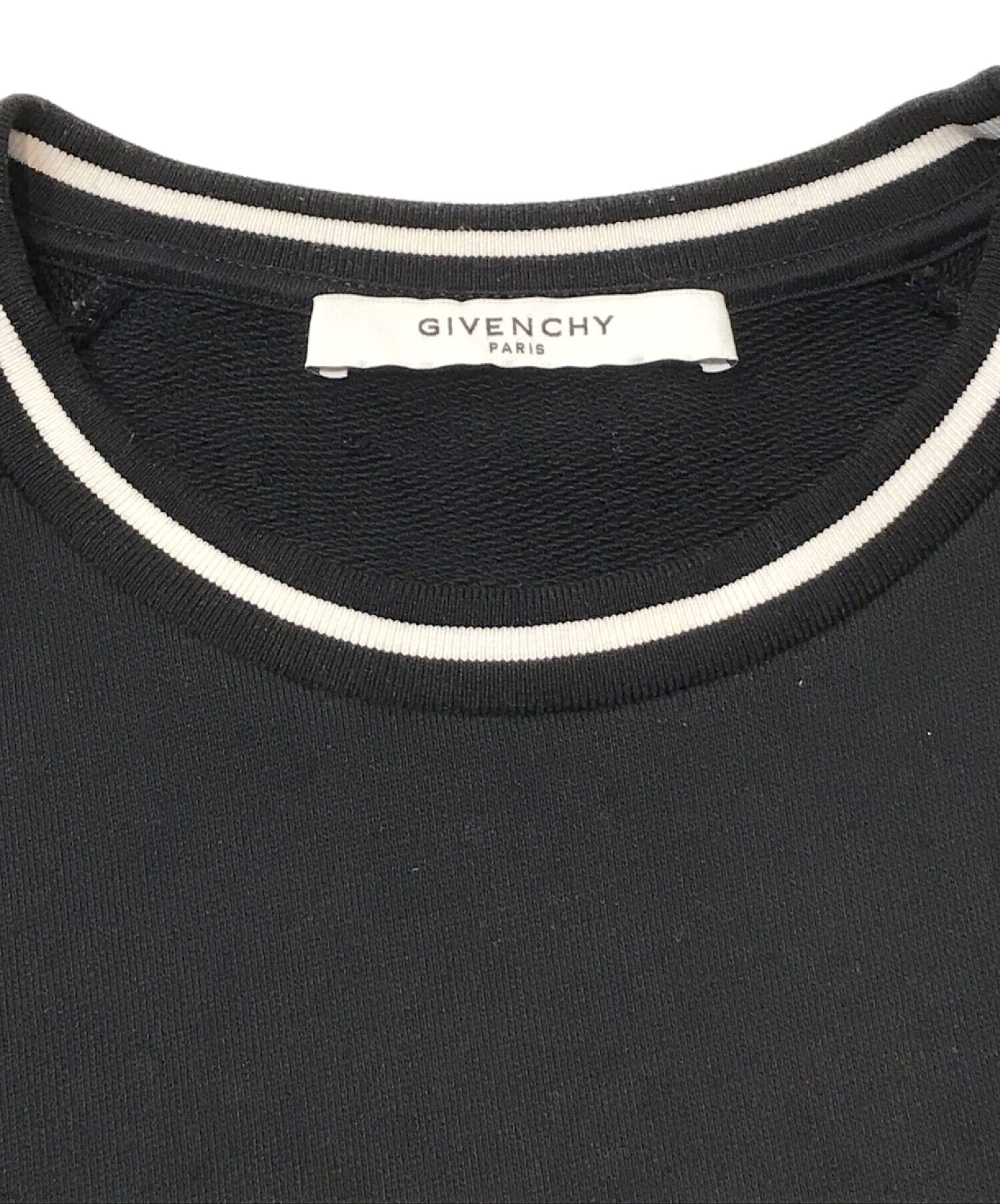 Mサイズ相当☆美品☆【GIVENCHY】スウェット 黒 ネームロゴ - www