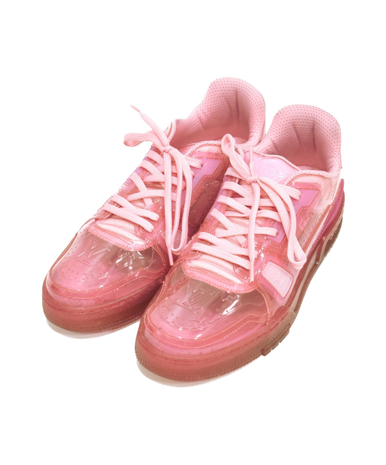 LOUIS VUITTON (ルイヴィトン) トレイナーラインスニーカー ピンク サイズ:7 1/2 GO 1210 1A5YQV Trainer  Line Sneakers
