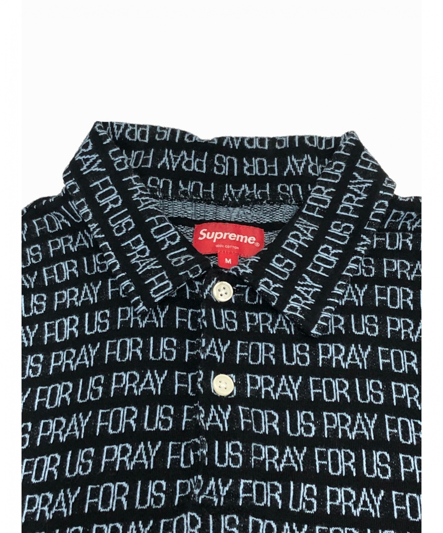 Supreme シュプリーム ポロシャツ ブラック サイズ M 18ss Pray For Us Jacquard Polo ブランド古着の通販 サイト ブランドコレクト