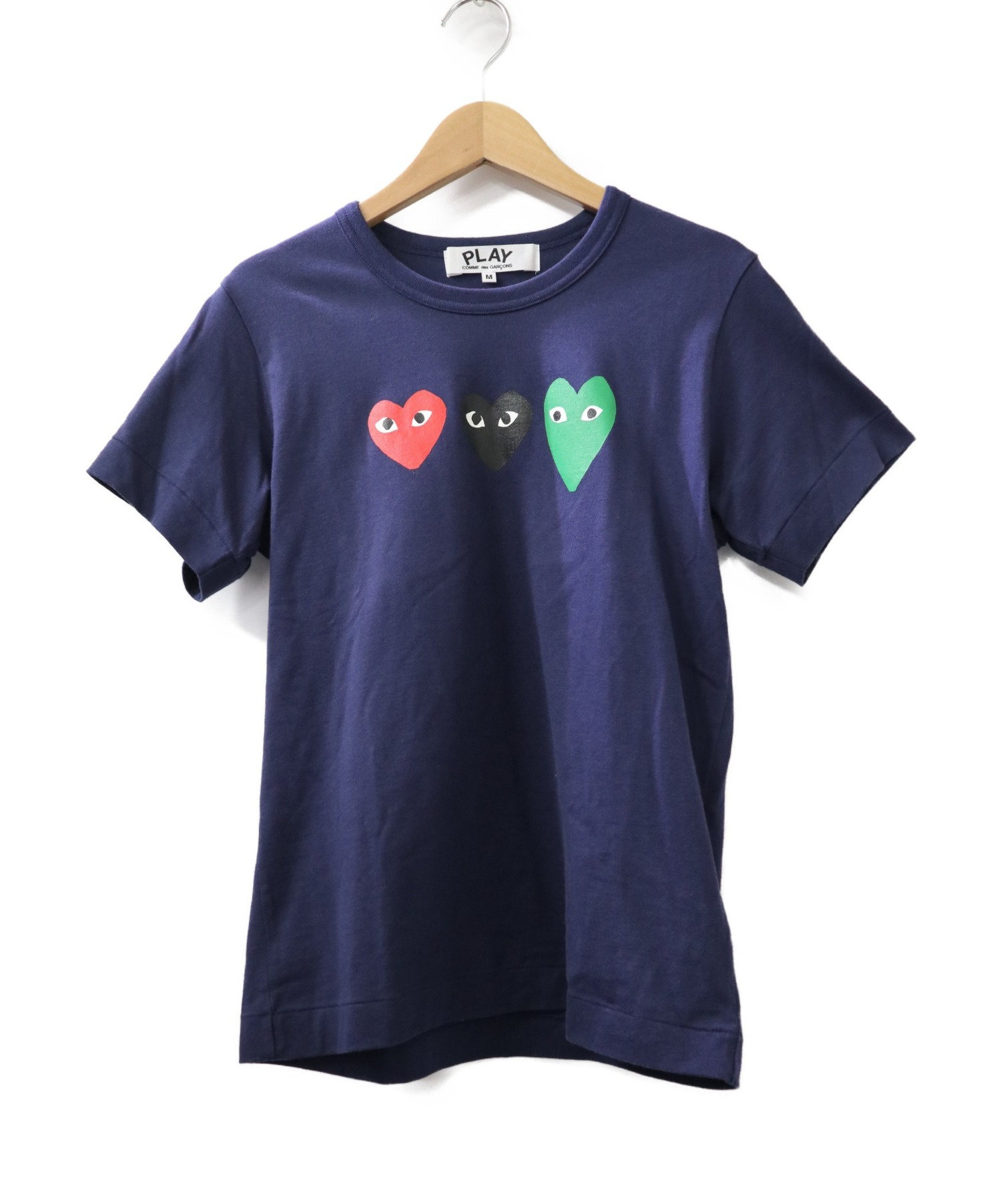 Play Comme Des Garcons プレイコムデギャルソン ハートプリントtシャツ ネイビー サイズ M ブランド古着の通販サイト ブランドコレクト