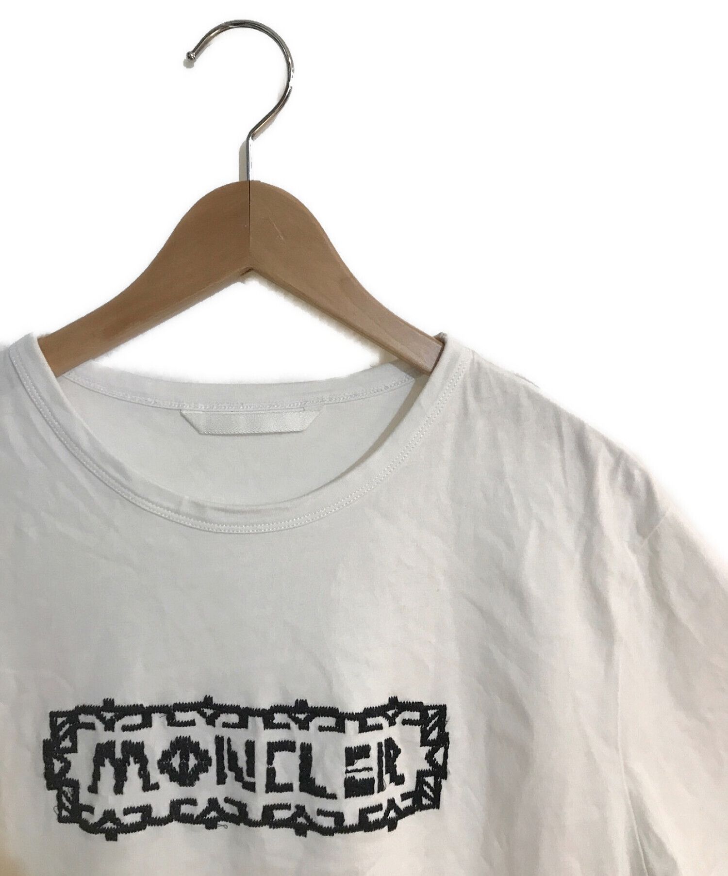 MONCLER (モンクレール) 刺繍ロゴＴシャツ ホワイト サイズ:SIZE M 