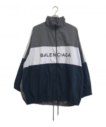 BALENCIAGA (バレンシアガ) ポプリンシャツトラックジャケット グレー 