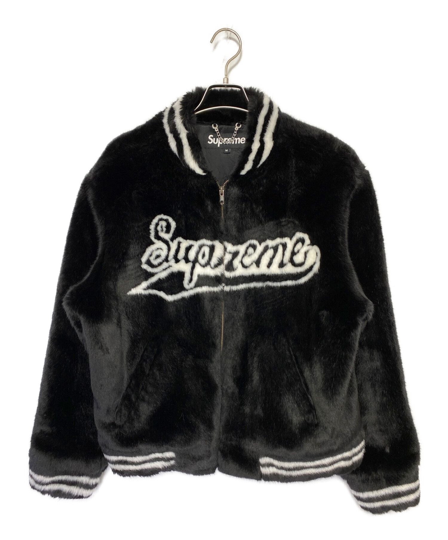 最新 国内 正規品 20SS Supreme Faux Fur Varsity Jacket Navy Mサイズ