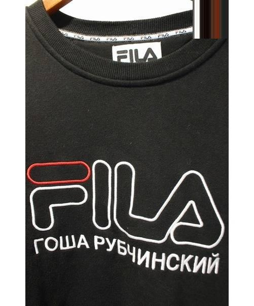 Gosha Rubchinskiy × FILA (ゴーシャラブチンスキー × フィラ) ロゴスウェット ブラック サイズ:S