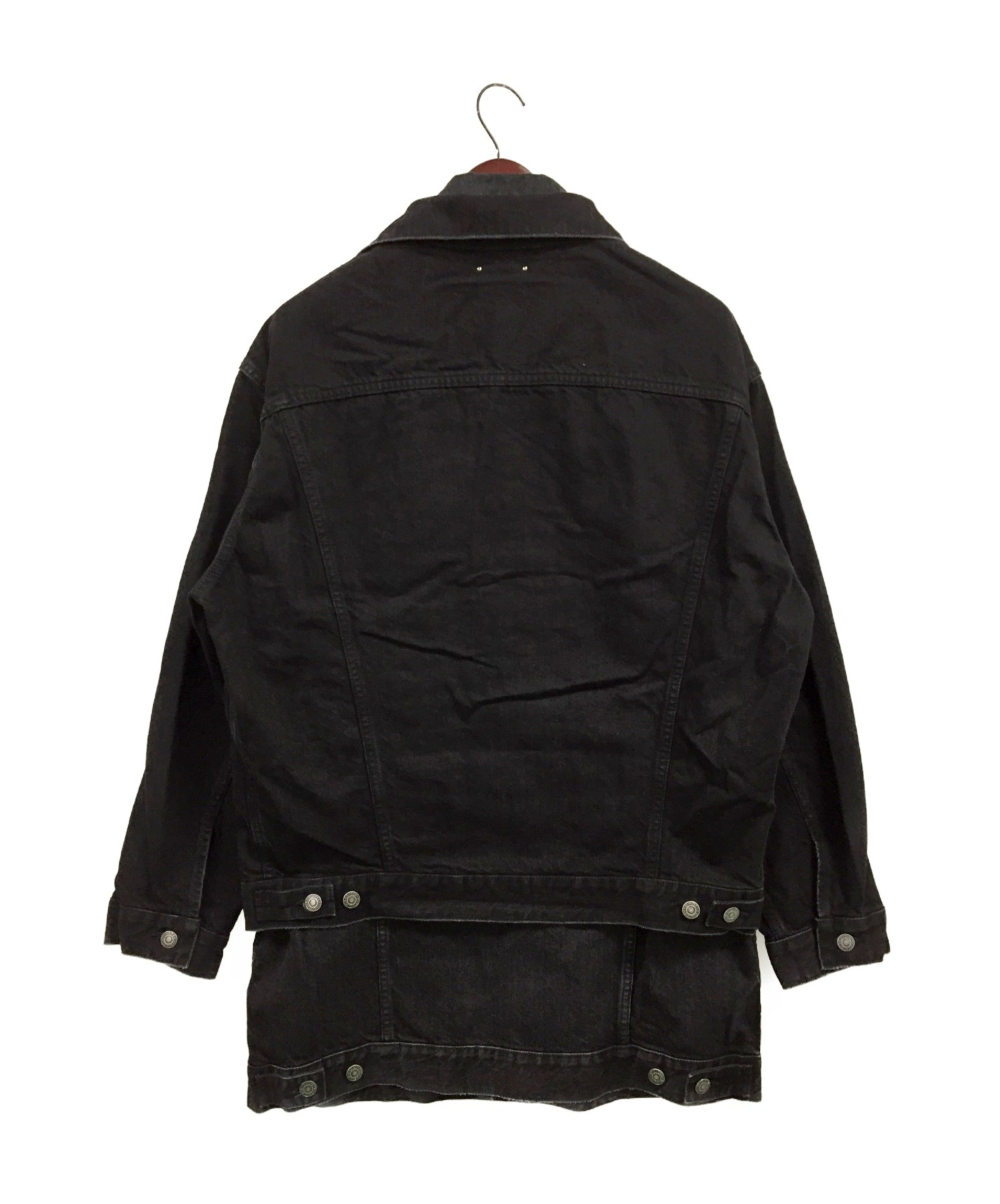 MINEDENIM (マインデニム) レイヤードロングデニムジャケット ブラック サイズ:2 未使用品
