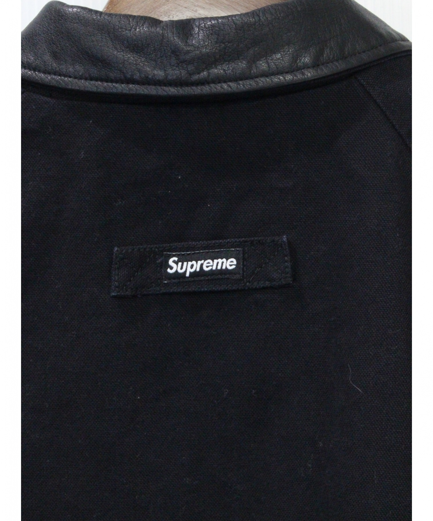 supreme (シュプリーム) Leather Collar Work Jacket ブラック サイズ 