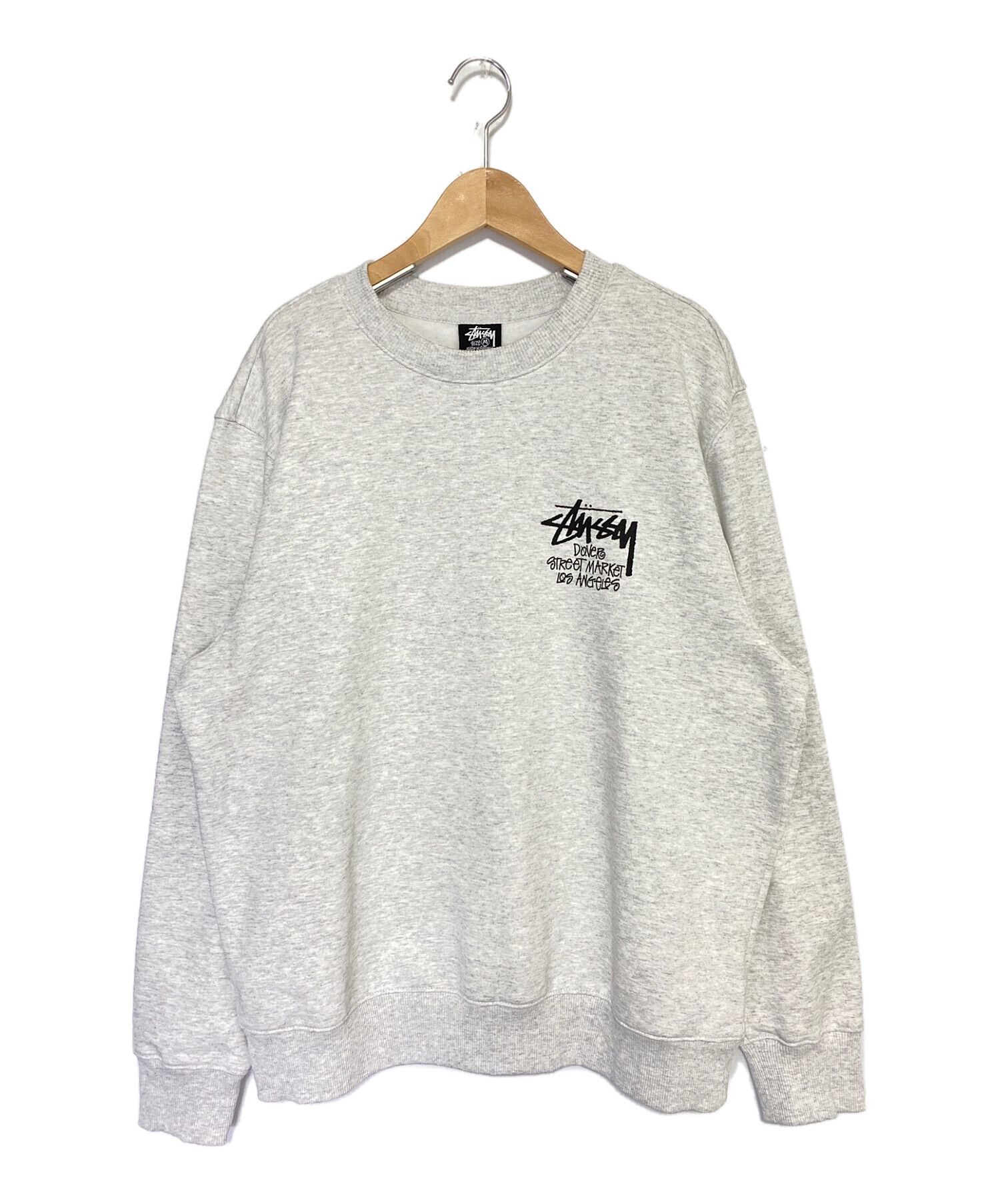 Stussy×Dover Street Market Los Angeles (ステューシー × ドーバーストリートマーケットロサンゼルス)  クルーネックスウェット グレー サイズ:Ｍ