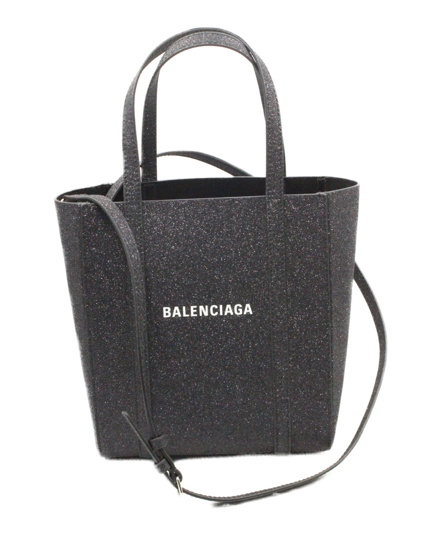 BALENCIAGA (バレンシアガ) グリッター エブリデイトート ブラック グレー系