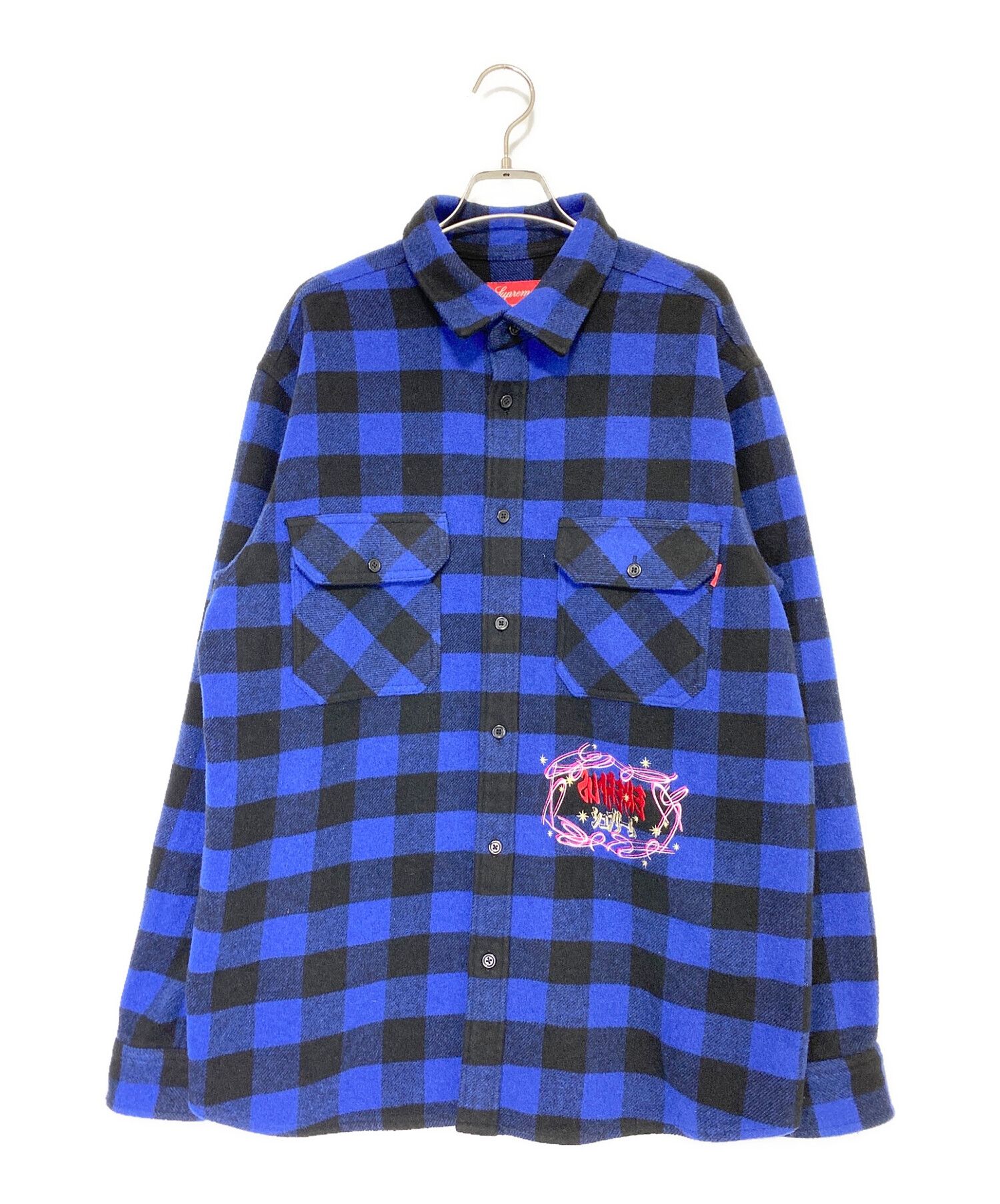 SUPREME (シュプリーム) 1-800 Buffalo Plaid Shirt ブラック×ブルー サイズ:L