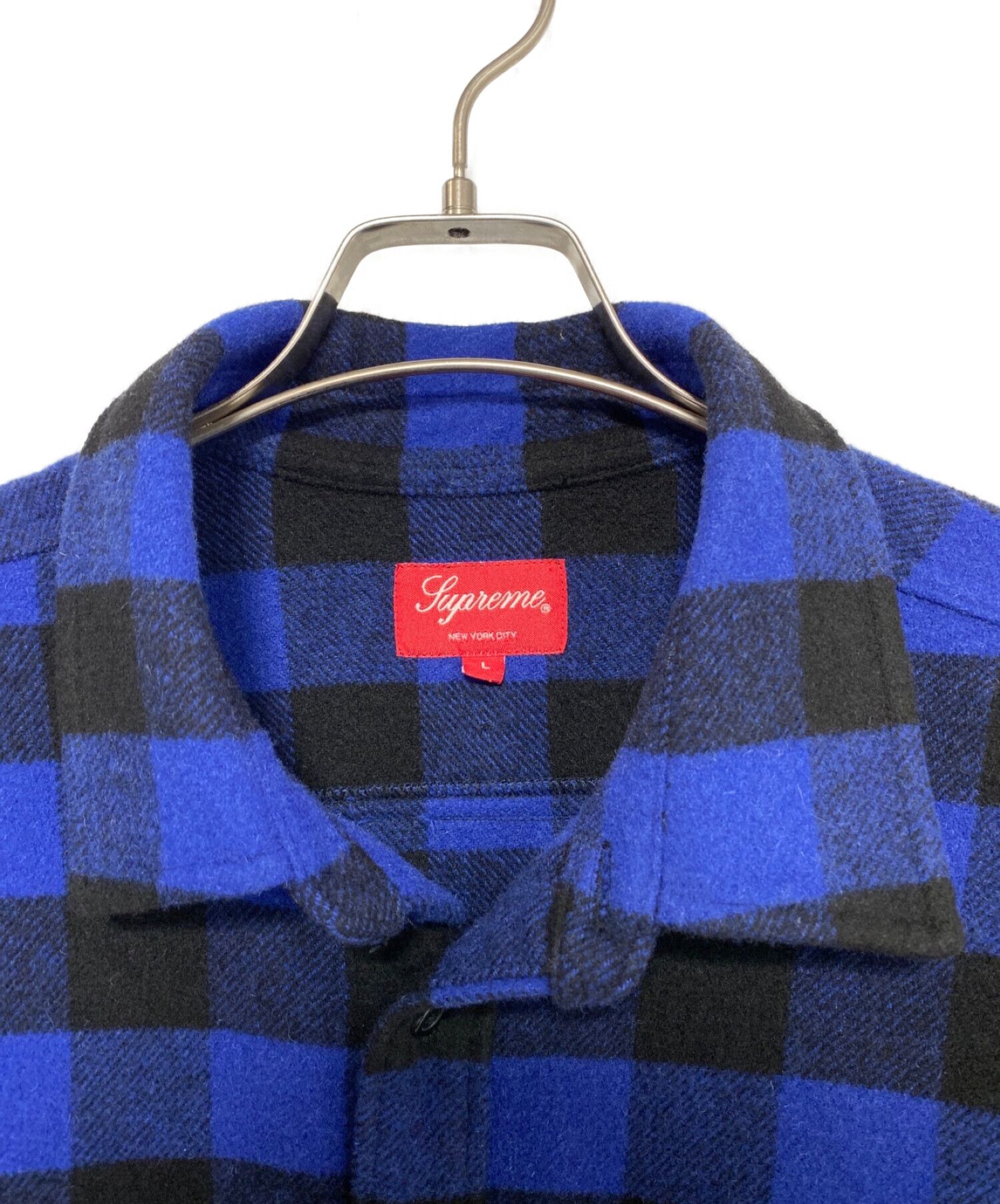 SUPREME (シュプリーム) 1-800 Buffalo Plaid Shirt ブラック×ブルー 